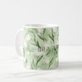 Mug Fleurs de tulipes blanches vertes (Devant gauche)