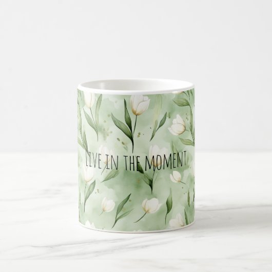 Mug Fleurs de tulipes blanches vertes (Centre)