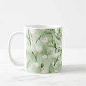 Mug Fleurs de tulipes blanches vertes (Gauche)
