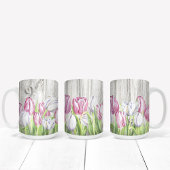 Mug Fleurs de tulipes printanières sur bois