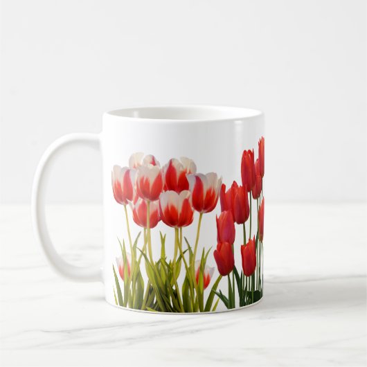 Mug Fleurs de tulipes rouges (Gauche)