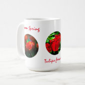 Mug Fleurs de tulipes rouges (Devant gauche)