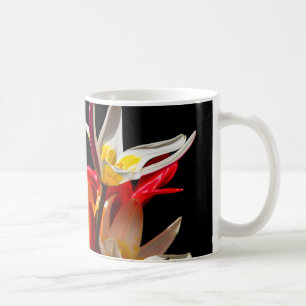 Mug Fleurs de tulipes sur fond noir