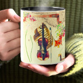 Mug Fleurs De Violon Boho Collage Avec Affirmation