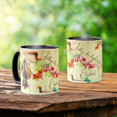 Mug Fleurs De Violon Boho Collage Avec Affirmation