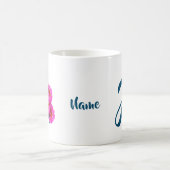 Mug Fleurs de Zinnia Monogramme Initiale A Personnalis (Centre)
