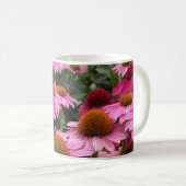 Mug Fleurs d'Echinacea rose et abeilles magnifiques (Devant droit)