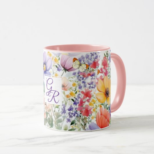 Mug Fleurs d'été personnalisées et jolies (Devant droit)