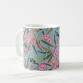 Mug Fleurs d'eucalyptus aux oiseaux roses et bleus (Devant gauche)