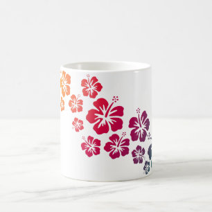 Mug fleurs d'hibiscus colorées