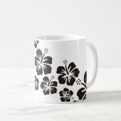 Mug fleurs d'hibiscus en noir (Devant droit)