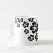 Mug fleurs d'hibiscus en noir (Devant gauche)