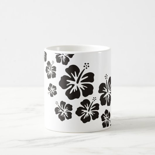 Mug fleurs d'hibiscus en noir (Centre)