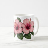 Mug Fleurs d'hibiscus rose (Devant droit)