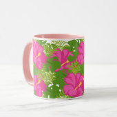 MUG FLEURS D'HIBISCUS ROSE CHAUD (Devant gauche)