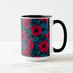 Mug Fleurs d'hibiscus rouges