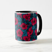 Mug Fleurs d'hibiscus rouges (Devant droit)