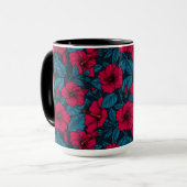 Mug Fleurs d'hibiscus rouges (Devant gauche)