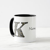 Mug Fleurs d'hortensia à monogramme initial K personna (Devant gauche)