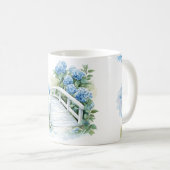 Mug Fleurs d'hortensia aquarelle (Devant droit)