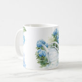 Mug Fleurs d'hortensia aquarelle (Devant gauche)