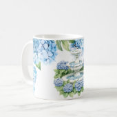 Mug Fleurs d'hortensia aquarelle (Devant gauche)