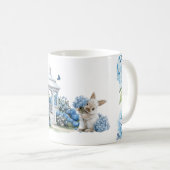 Mug Fleurs d'hortensia aquarelle (Devant droit)