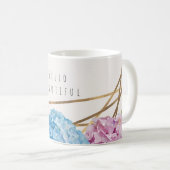 Mug Fleurs d'hortensia et floral chic or printemps per (Devant droit)