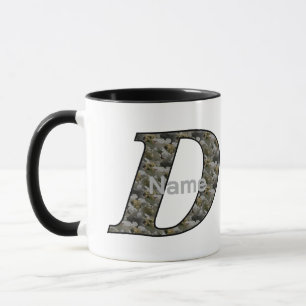 Mug Fleurs d'hortensia personnalisées avec initiale D
