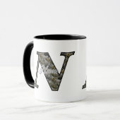 Mug Fleurs d'hydrangea à initiale de monogramme N Pers (Devant gauche)