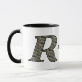 Mug Fleurs d'hydrangea à initiale de monogramme R Pers (Gauche)