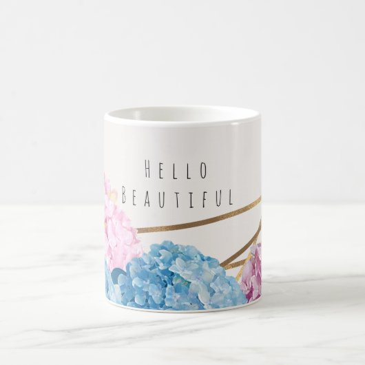 Mug Fleurs d'Hydrangea et or Floral Chic Spring Custom (Centre)