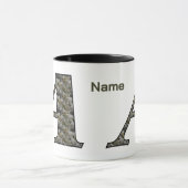 Mug Fleurs d'hydrangea personnalisées avec initiale de (Centre)