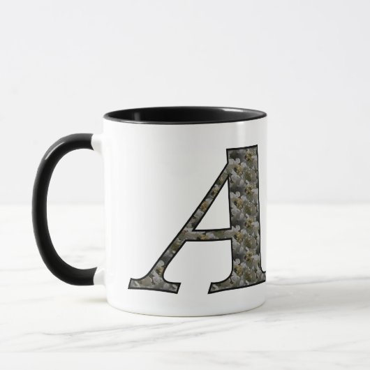 Mug Fleurs d'hydrangea personnalisées avec initiale de (Gauche)