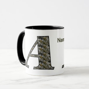 Mug Fleurs d'hydrangea personnalisées avec initiale de