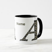 Mug Fleurs d'hydrangea personnalisées avec initiale de (Devant droit)