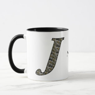 Mug Fleurs d'hydrangea personnalisées avec initiale de