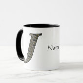 Mug Fleurs d'hydrangea personnalisées avec initiale de (Devant gauche)