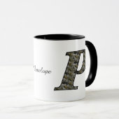 Mug Fleurs d'hydrangea personnalisées avec initiale de (Devant droit)