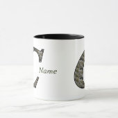Mug Fleurs d'hydrangea personnalisées avec initiale de (Centre)