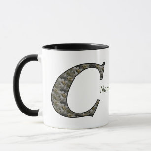 Mug Fleurs d'hydrangea personnalisées avec initiale de