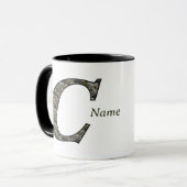 Mug Fleurs d'hydrangea personnalisées avec initiale de (Devant gauche)