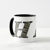 Mug Fleurs d'hydrangea personnalisées avec initiale de (Devant gauche)