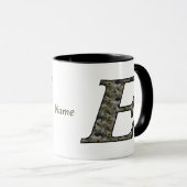 Mug Fleurs d'hydrangea personnalisées avec initiale de (Devant droit)