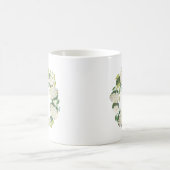 Mug Fleurs d'Hydrangée Blanche Monogramme de couronne (Centre)