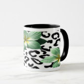Mug Fleurs d'impression léopard tropicale  (Devant droit)