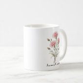 Mug Fleurs d'œillet de janvier (Devant droit)
