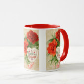 Mug Fleurs d'œillet, Message de la Saint-Valentin Vint (Devant droit)