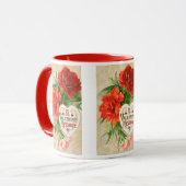 Mug Fleurs d'œillet, Message de la Saint-Valentin Vint (Devant gauche)