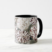 Mug Fleurs d'oeillets vintages avec ciel gris (Devant droit)